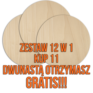 Zestaw podkładek - okrągłe - średnica 100 mm - 12 w 1