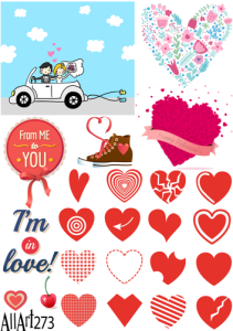 Papier decoupage 210x297mm A4 - AllArt 273 - miłość 5774