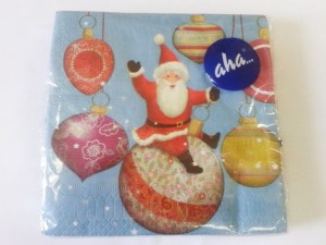 Serwetka do decoupage -Mikołaj na bańce 4367