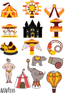 Papier decoupage 210x297mm A4 - AllArt 335 - cyrk 5836