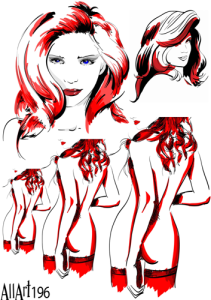 Papier decoupage 210x297mm A4 - AllArt 196 - kobieta 5688