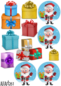 Papier decoupage 210x297mm A4 - AllArt 261 - prezent 5762