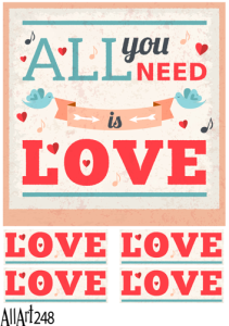 Papier decoupage 210x297mm A4 - AllArt 248- miłość 5749
