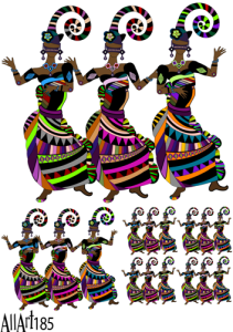 Papier decoupage 210x297mm A4 - AllArt 185 - tancerki indie 5678