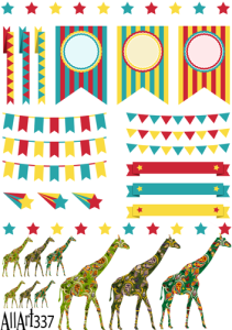 Papier decoupage 210x297mm A4 - AllArt 336 - cyrk 5837