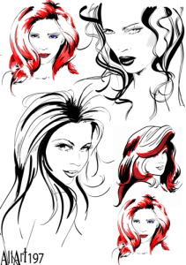 Papier decoupage 210x297mm A4 -AllArt 197 - kobieta 5689