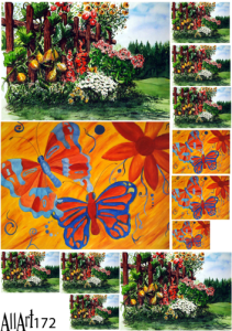 Papier decoupage 210x297mm A4 - AllArt 172 - grządka 5665