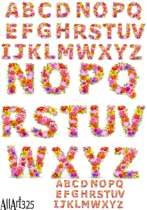 Papier decoupage 210x297mm A4 - AllArt 325 - alfabet 5826