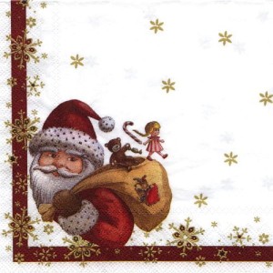 Serwetka do decoupage-mikołaj w rogu 6264