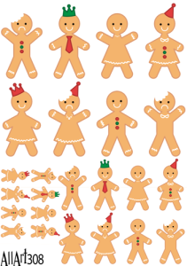 Papier decoupage 210x297mm A4 - AllArt 308 - pierniczki 5809