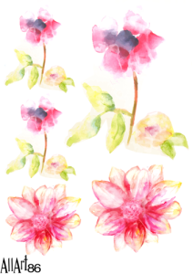 Papier decoupage 210x297mm A4 - AllArt 86 - kwiaty 5489