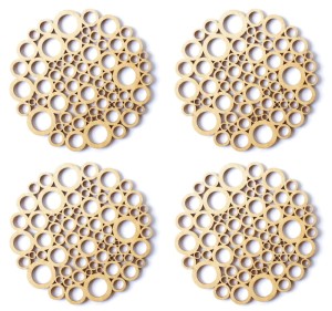 DEKU Drewniane podkładki pod kubek  KOŁA  P017 4szt  