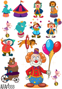 Papier decoupage 210x297mm A4 - AllArt 333 - cyrk 5834