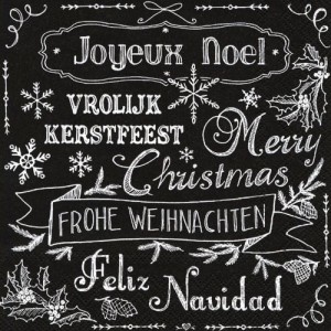 Serwetka do decoupage-życzenia świąteczne w kilku językach