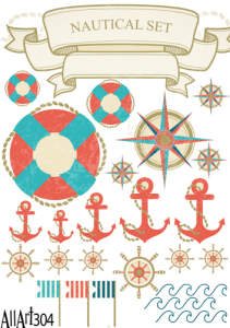 Papier decoupage 210x297mm A4 - AllArt 304 - kotwica 5805