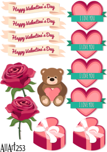 Papier decoupage 210x297mm A4 - AllArt 253 - miłość 5754