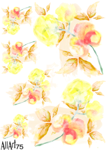 Papier decoupage 210x297mm A4 - AllArt 75 - kwiaty 5477