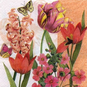 Serwetka do decoupage- wiosenny bukiecik