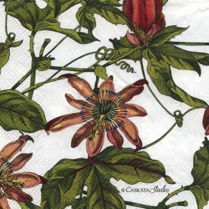 Serwetka do decoupage- pnące kwiaty