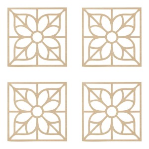 DEKU Drewniane podkładki pod kubek  10cm wzór P016 4szt  