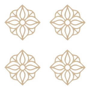 DEKU Drewniane podkładki pod kubek  10cm wzór P015 4szt