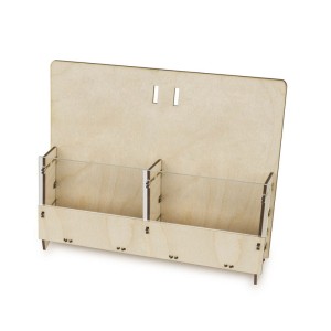 Deku Drewniany stojak na ulotki A6x2 + akryl 27x18,5x10 cm  570054