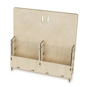 Deku Drewniany stojak na ulotki DLx2 + akryl 23x22,5x12 cm  570085