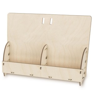 Deku Drewniany stojak na ulotki z niskim frontem A4x2  45x27,5x13 cm 570320