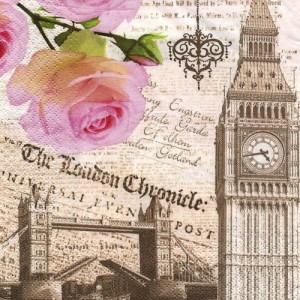 Serwetka do decoupage- róża w londynie 6436