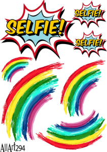 Papier decoupage 210x297mm A4 - AllArt 294 - tęcza 5795