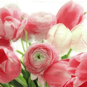 Serwetka do decoupage-róże i tulipany