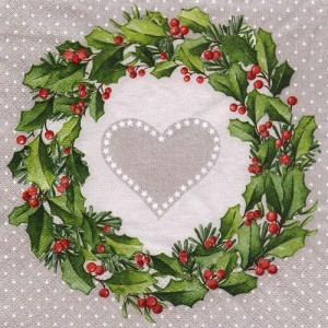 Serwetka do decoupage-stroik z sercem