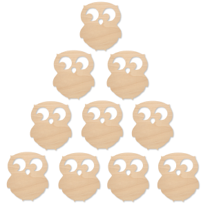 Zestaw ozdób ze sklejki 2cm Sówki - 10 szt. 