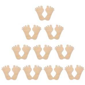 Zestaw ozdób ze sklejki 2cm Stópki - 10 szt. 