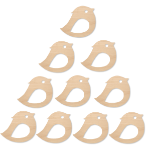 Zestaw ozdób ze sklejki 2cm Ptaszki - 10 szt. 