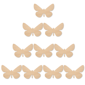 Zestaw ozdób ze sklejki 2cm Motylki - 10 szt.  