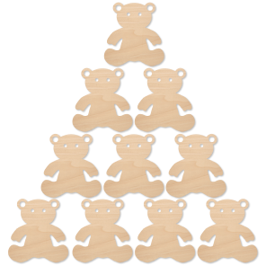 Zestaw ozdób ze sklejki 2cm Misie - 10 szt. 