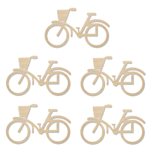 Zestaw ozdób ze sklejki Rowerki 10 cm  - 5 szt. 