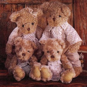 Serwetka do decoupage-rodzina misiów 6511