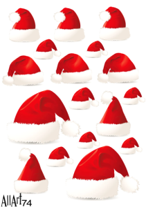 Papier decoupage 210x297mm A4 - AllArt 74 - czapka mikołaja 5475