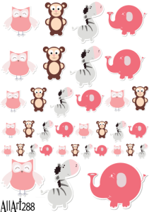 Papier decoupage 210x297mm A4 - AllArt 288 - Zwierzęta bajkowe 5789