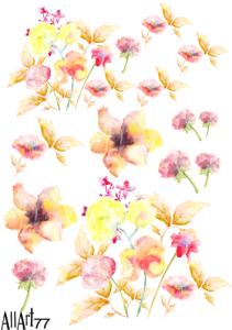Papier decoupage 210x297mm A4 -AllArt 77 - kwiaty 5479
