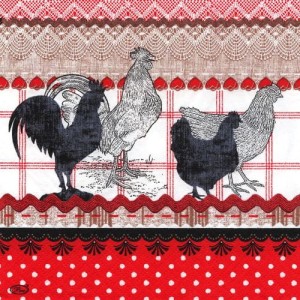 Serwetka do decoupage-koguty