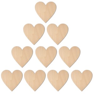 Zestaw ozdób ze sklejki 3cm Serca - 10 szt. 