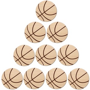 Zestaw ozdób ze sklejki 2cm Piłka do koszykówki - 10 szt