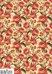 Papier decoupage 210x297mm A4 - AllArt 237 - kwiaty 5730