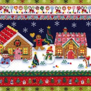 Serwetka do decoupage-piernikowa ulica 6387