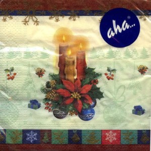 Serwetka do decoupage -świeczki, stroik 5359