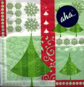 Serwetka do decoupage -płatki śniegu, wzory choinek 5381