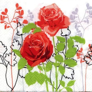 Serwetka do decoupage-czerwone róże